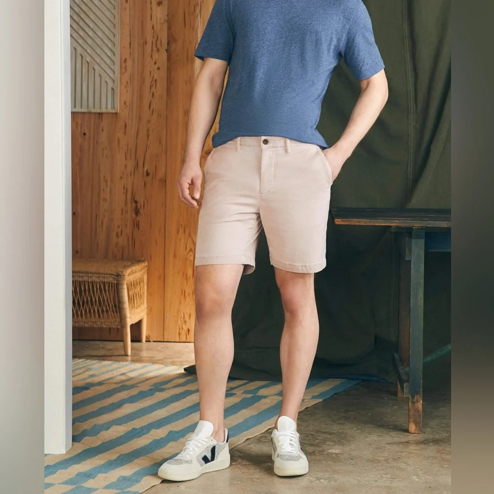 Faherty Coastline Premium Chino Shorts Tailored Pink 6” Inseam Men’s 36
